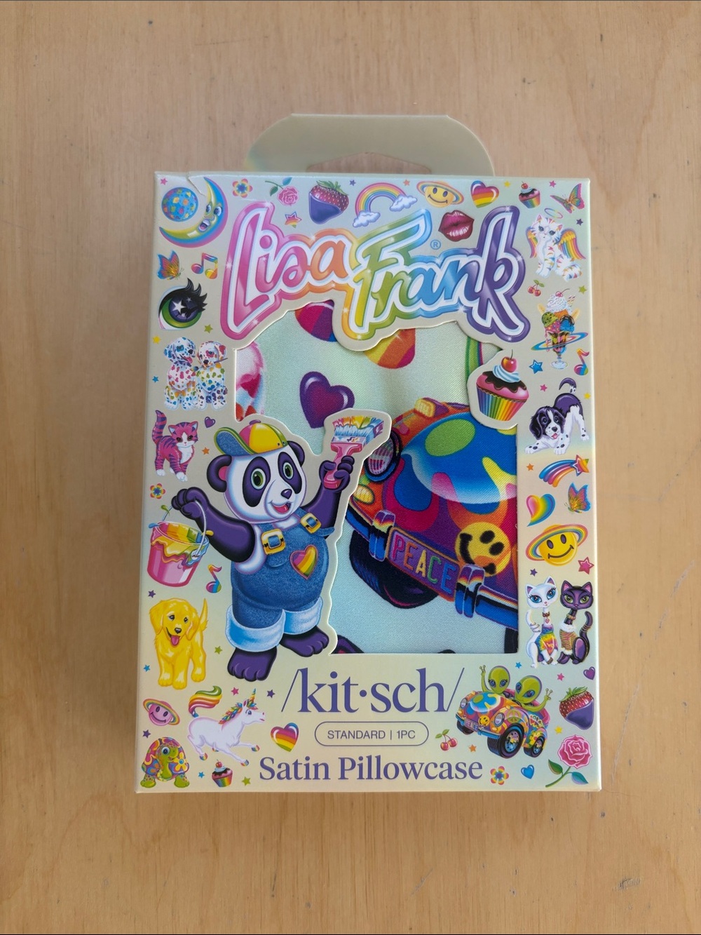 Lisa Frank Rainbow Panda Satin Pillowcase - Multicolor